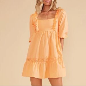 NWT Minkpink piper dress orange women's xl summer casual boho girly natural